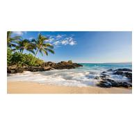 Renaiss 3x1.5m Estate Oceano Spiaggia Fondali Hawaii Mare Isola Palme Fotografia Sfondo Viaggio Tropicale Vacanza Luna di Miele Grande Vinile Photo Booth Shooting Studio Puntelli