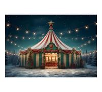 Renaiss 3x2.5m Carnevale Circo Grande Tenda Sfondo Inverno notte neve foresta alberi fotografia sfondo Natale Carnevale Party Decor bambini foto studio puntelli vinile