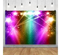 Renaiss 3x2.5m Colorful Spotlight Stage Fotografia sfondo Vintage Night Club lucido Discoteca tema sfondo musica festa di compleanno decorazione vinile foto puntelli