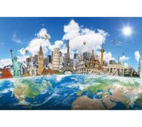 Renaiss 3x2m Sfondo di viaggio del globo in tutto il mondo Fotografia di sfondo Sfondo di viaggio in tutto il mondo Ritratto Shooting Newlywed Luna di miele Puntelli da studio