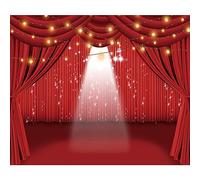 Renaiss 4.5x3m Tenda rossa sfondo del palcoscenico Teatro Palcoscenico Spotlight Fotografia Sfondo Festa di compleanno Festival Celebrazione Decor Vinile Foto Studio Video Puntelli