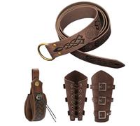 Renaissance Accessories, Portable Vintage Medieval Belt Pouch, 7.68x9.45x6.69 inches Heavy Duty Leather Waist Bag for Festival Cosplay, Themed Event, Sturdy Renaissance Fair