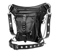 Renaissance - Borsa medievale in pelle PU steampunk sacchetto per le gambe - Impermeabile Gotico Retro Punk - Borsa da gamba per escursioni e uomini donne Cosplay