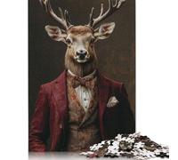 Renaissance Elk Gentleman Jigsaw Puzzle Impossible 1000Pcs Decorazione Per La Casa. Rilassamento E Intelligence Per Adulti E Ragazzi Da 14 Anni 1000pcs (75x50cm)