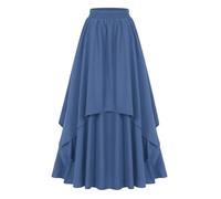 Renaissance Maxirock Renaissance Rock A-Line Donna Medievale Gonna Lunga Elastico Vita Irregolare Orlo Rinascimentale Costume Gonna Vittoriana Gonna Vittoriana, A2 blu., M