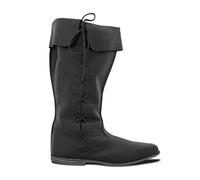 Renaissance Medieval Cosplay Boots - Medieval Boots - Stivali in Pelle PU per Cosplay Donna Uomo,Nero,44