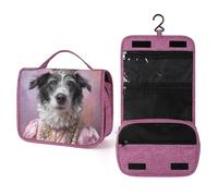 Renaissance Queen Dog Beauty case da viaggio per donne, organizer da appendere per trucchi con gancio per shampoo