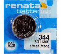 Renata 344 SR1136SW - Batteria a bottone al litio, prodotta in Svizzera, confezione da 10