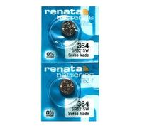 Renata 364 SR621SW - 2 batterie per orologio in ossido di argento, 1,55 V, confezione da 2