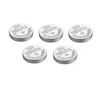 Renata, 5 batterie per orologio, prodotto in Svizzera, all'ossido di argento con 0% mercurio, lunga durata, 5 x 364, SR621SW o AG1