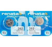 Renata Batteria per orologio da polso, realizzata in Svizzera, batteria all'ossido di argento, priva di mercurio, 1,55 V, lunga durata, 2 pezzi