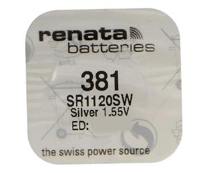 Renata Batterie per orologi modello PILHA 0% MERCURIO-381 1,55 V. Marca 5025381, multicolore