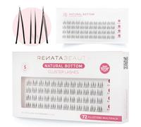 Renata Beauty Ciglia Cluster Inferiori Naturali - Confezione da 72, Lunghezza Uniforme di 6mm, Sottile Rinforzo Sotto Occhio, Facile da Applicare, Riutilizzabili, Perfette per Stili di Make-up Sottili