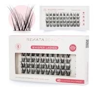 Renata Beauty Ciglia Whisper - Multipack da 40 pezzi, Lunghezze Varie (10mm, 12mm, 14mm), Ricciolo C Sottile, Look Naturale, Facili da Applicare, Perfette per Enhancements Oculari Quotidiani Sottili