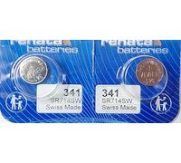 RENATA - Confezione da 2 blister da 1 batteria a bottone ossido argento X341 SR714SW