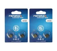 Renata CR1225 - Batteria a bottone al litio da 3 V, precisione svizzera per termometri, orologi e dispositivi elettronici, confezione da 2 x 2 pezzi (4 batterie)