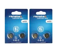 Renata CR1616 - Batteria a bottone al litio, 3 V, precisione svizzera, per chiavi dell'auto, telecomandi e orologi, confezione da 2 x 2 pezzi