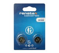 Renata CR1620 - Batteria a bottone al litio da 3 V, precisione svizzera per chiavi dell'auto, fitness tracker e giocattoli, confezione da 2