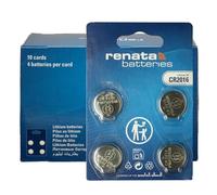 Renata CR2016 - Batteria a bottone al litio da 3 V, precisione svizzera, potenza affidabile per fitness tracker, chiavi auto e telecomandi, confezione da 10 x 4 pezzi