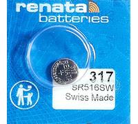 Renata / Swatch Group - Pila bottone ossido d'argento 317 RENATA 1.55V 10.5mAh - Blister x 1