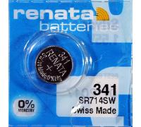 Renata / Swatch Group - Pila bottone ossido d'argento 341 RENATA 1.55V 15mAh - Blister x 1