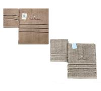 Renato Balestra 2 Set di 2 Asciugamani da bagno (1 viso e 1 bidet) Ass (Fango-Sabbia)