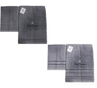 Renato Balestra 2 Set di 2 Asciugamani da bagno (1 viso e 1 bidet) Ass (Grigio Chiaro-Grigio Scuro)