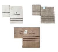 Renato Balestra 3 Set di 2 Asciugamani da bagno (1 viso e 1 bidet) Ass (Bianco-Fango-Sabbia)