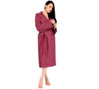 Renato Balestra Accappatoio Microfibra Uomo Donna Salvaspazio Unisex con Cappuccio Tasche e Cintura Ideale per Viaggio Piscina Palestra Leggero Morbido (IT, Testo, XXL, Regular, Regular, Bordeaux)