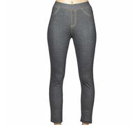 Renato Balestra Leggings Donna Invernali Effetto Jeans - Comodi e Caldi - Adatti a Fitness, Yoga e Tempo Libero - Nero (S/M)
