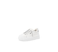 Renato Balestra Sneakers Donna Platform Scarpe da Ginnastica Lacci con Strass RB2507 (Bianco e Argento, Sistema Taglie Calzature EU, Adulto, Donna, Numero, Media, 41)