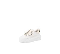 Renato Balestra Sneakers Donna Platform Scarpe da Ginnastica Lacci con Strass RB2507 (Bianco e Oro, Sistema Taglie Calzature EU, Adulto, Donna, Numero, Media, 35)