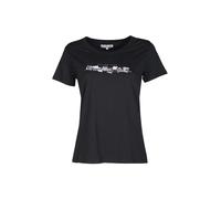 Renato Balestra T-shirt donna in cotone bielastico con scritta e strass