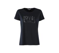 Renato Balestra T-shirt girocollo da donna in cotone con stampa - blu scuro