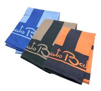 Renato Balestra Telo Mare Microfibra, 3pz Multicolore(Azzurro-Royal + Fango-Nero + Arancio-Nero)