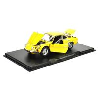 Renault Alpine A110 1600 S 1971 giallo modellino in Vitrine Leo 1:24