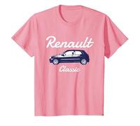 Renault Clio Car Classic Hatchback Bambini Maglietta, Bambini, Rosa, 3 Anni