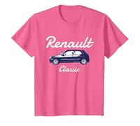 Renault Clio Car Classic Hatchback Bambini Maglietta, Bambini, Rosa mélange, 3 Anni