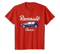 Renault Clio Car Classic Hatchback Bambini Maglietta, Bambini, Rosso, 3 Anni