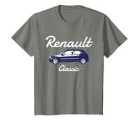 Renault Clio Car Classic Hatchback Bambini Maglietta, Bambini, Verde Militare mélange, 3 Anni