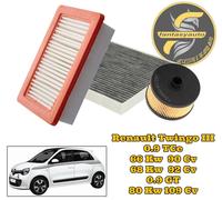 Renault Twingo III 0.9 TCe - 0.9 GT Kit Tagliando 3 Filtri Aria Olio Abitacolo