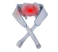 Renavia Neck & Shoulders Massager, Renavia Neck Massager, Adjustable Heat and Speed, Rechargeable Portable with Heat (Grey)