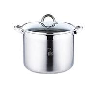 RENBERG Alexander | Pentola da Cucina Alta 28x21.5 cm e 12 L con Coperchio in Vetro | Acciaio Inox | Batteria da Cucina | Base Incapsulata a 5 Strati