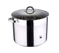 RENBERG Alexander | Pentola da Cucina | Pentola Alta di 32 x 25 cm e 20 Litri con Coperchio di Vetro | Acciaio Inox | Utensili da Cucina | Fondo Incapsulato di 5 Strati | Per Tutti i Piani Cottura