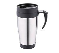RENBERG Latte | Tazza Termica di 400 ml con Coperchio Estraibile | Acciaio Inox | Parete Isolante per Mantenere la Temperatura | Tappo e Interno in Polipropelene | Rosso e Nero