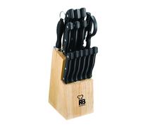 RENBERG Tenessy Coltelli da Cucina Set Completo di 15 Pezzi con Ceppo di Legno