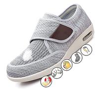 RENBING Scarpe diabetiche con Pantofola Extra Larga,Pattini diabetici Grassi del Piede Allentato, Scarpe Regolabili per Gli Anziani Scarpa Unisex per la Salute degli Adulti (Color : D, Size : 47 EU)