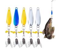 Renchey Esca Rotante,Esca Per Pesci Spinner Acqua 5 Pezzi | Kit Cucchiai Riflettenti Per Acqua Salata Lago Fiume Trota Luccio Salmerino Walleye Pesce Gatto Bluegill Shad Crappie