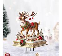 RENDEER GARDEN BAKE - 11.81x7.7in Decorazione Del Cortile Natalizio All'aperto | Renne, Ornamento Del Prato Per Percorso Natalizio E Arredamento Da Giardino | Segno Di Natale Con Snow House
