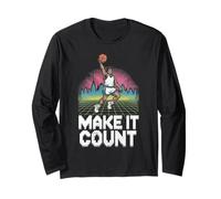 rendere, contare, 80s, stile, pallacanestro, schiacciata, illustrazione Maglia a Manica